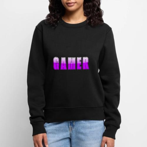 Gamer Purple Glossy Collegiate Design - Women's Premium Slim Fit Sweatshirt