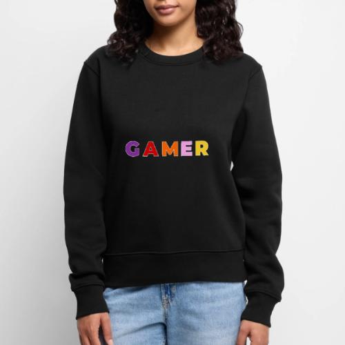 Multicolor GAMER Typography Design - Women's Premium Slim Fit Sweatshirt