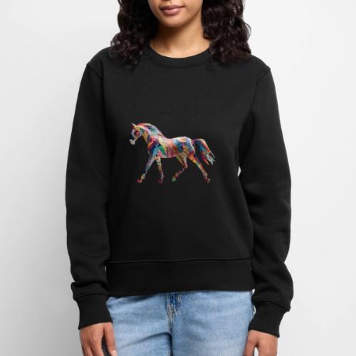 Colorful Abstract Horse Art Design - Women's Premium Slim Fit Sweatshirt