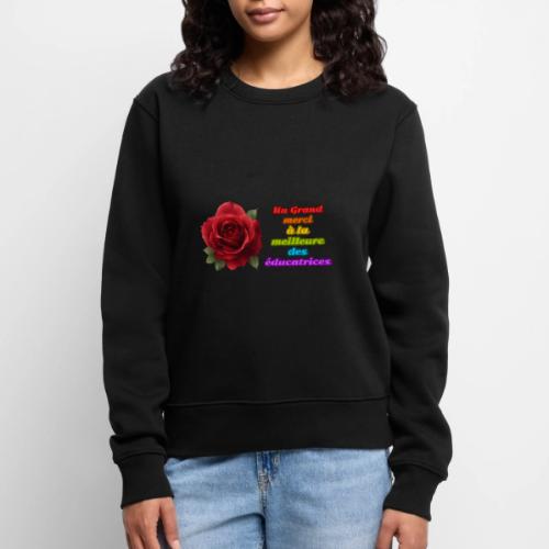 Thank You Educator: Pink and Rainbow Message - Women's Premium Slim Fit Sweatshirt