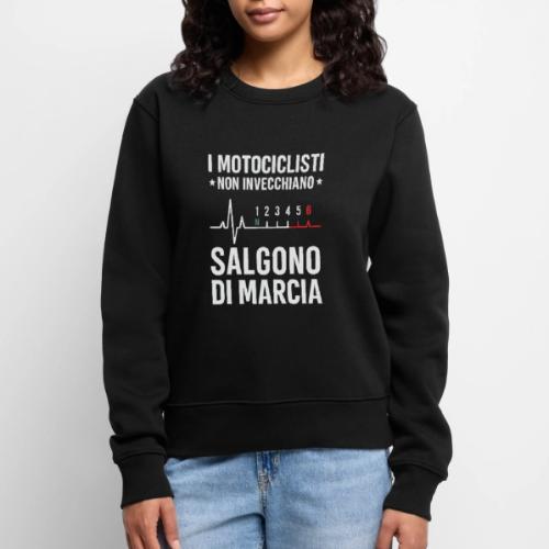 Motorcyclists Never Age Heartbeat Design - Women's Premium Slim Fit Sweatshirt