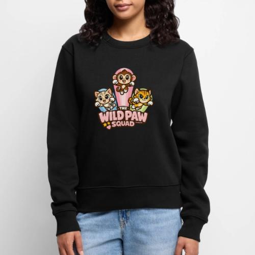 Wild Paw Squad Cute Animal Friends - Women's Premium Slim Fit Sweatshirt