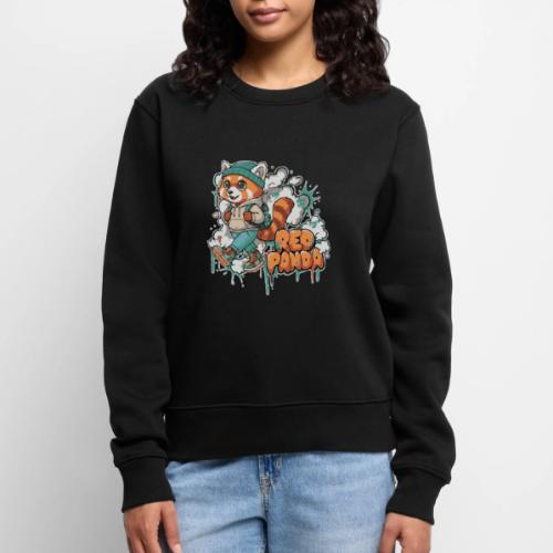Red Panda Street Graffiti Vibes - Women's Premium Slim Fit Sweatshirt