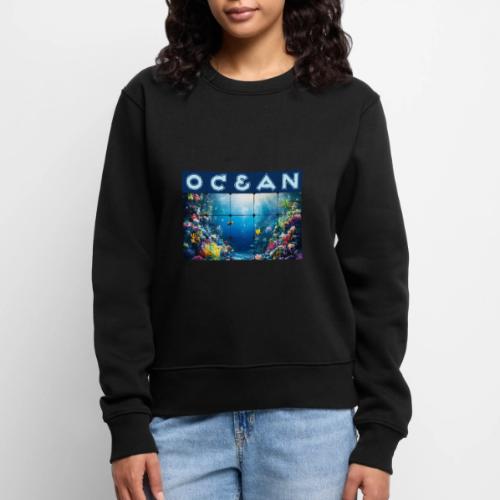 Ocean: Neon Reef Glow - Women's Premium Slim Fit Sweatshirt
