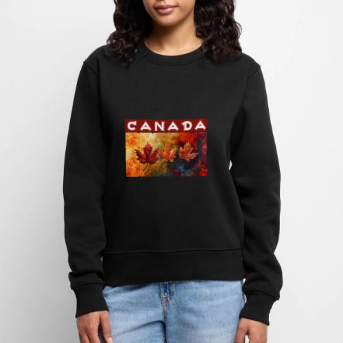 Painted Canada Leaves - Women's Premium Slim Fit Sweatshirt