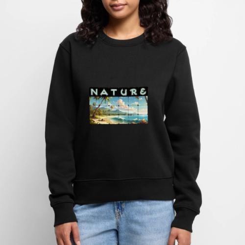 Nature: Sun-Kissed Shore - Women's Premium Slim Fit Sweatshirt