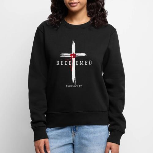 Redeemed by the blood of Jesus - Ephesians 1:7 - Women's Premium Slim Fit Sweatshirt