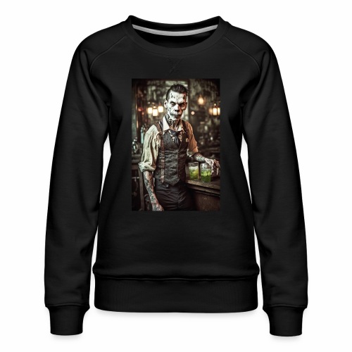 Zombie Bartender 03: Zombies In Everyday Life - Women's Premium Slim Fit Sweatshirt