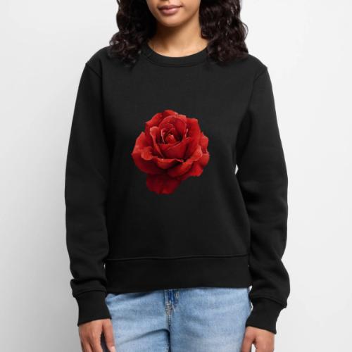 Rose: Crimson Dew Bloom - Women's Premium Slim Fit Sweatshirt