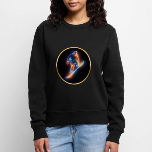 Golden Neon Snowboard - Women's Premium Slim Fit Sweatshirt