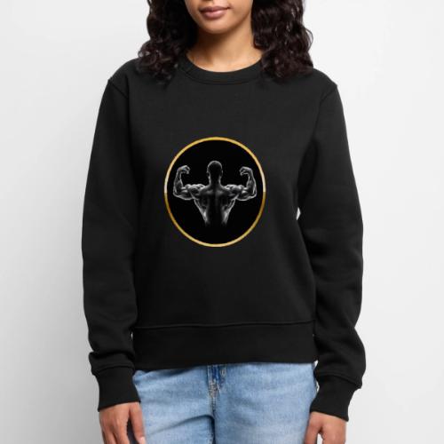 Bodybuilding: Golden Back Power - Women's Premium Slim Fit Sweatshirt