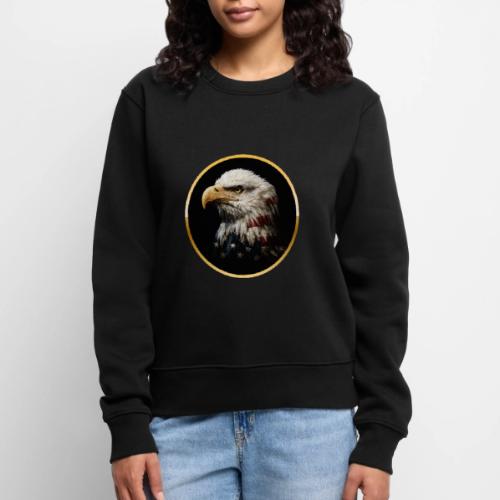 America: Golden Freedom Crest - Women's Premium Slim Fit Sweatshirt