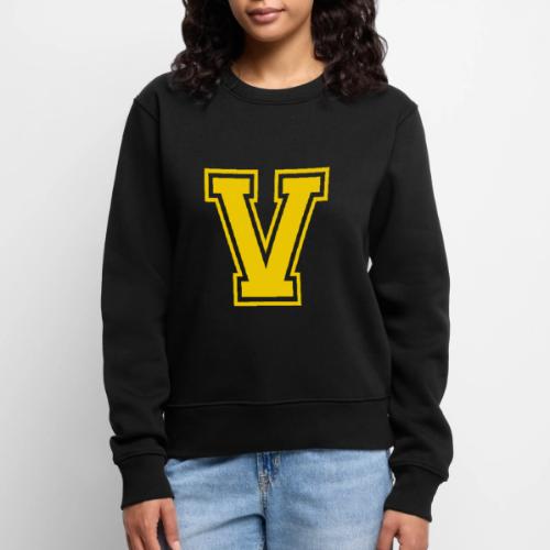 Letter V – Capital Athletic Alphabet Monogram - Women's Premium Slim Fit Sweatshirt