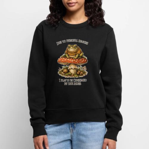 Frog Consumed by Moss Cottagecore Aesthetic - Women's Premium Slim Fit Sweatshirt