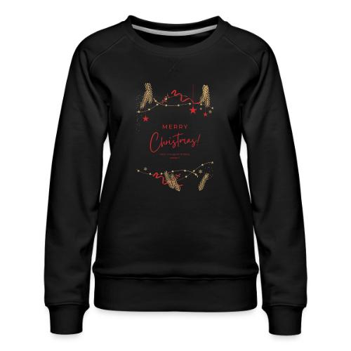 Merry Christmas Typography Design - Women's Premium Slim Fit Sweatshirt