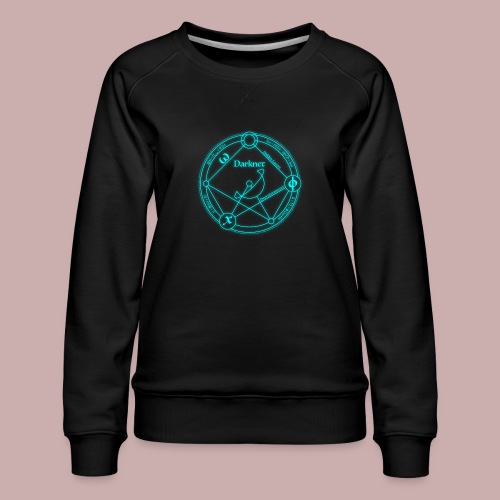 darknet logo cyan - Women's Premium Slim Fit Sweatshirt
