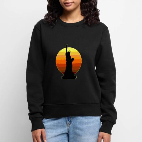 USA: Golden Horizon Liberty - Women's Premium Slim Fit Sweatshirt