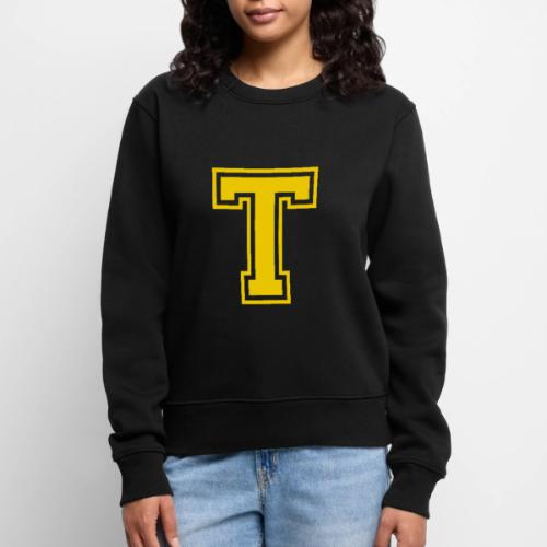 Letter T – Capital Athletic Alphabet Monogram - Women's Premium Slim Fit Sweatshirt