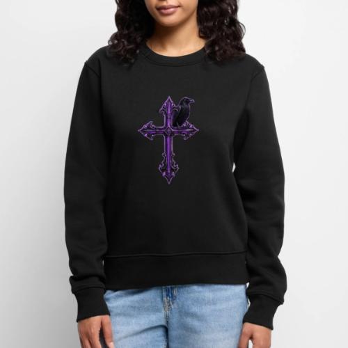 Gothix Raven Cross - Women's Premium Slim Fit Sweatshirt