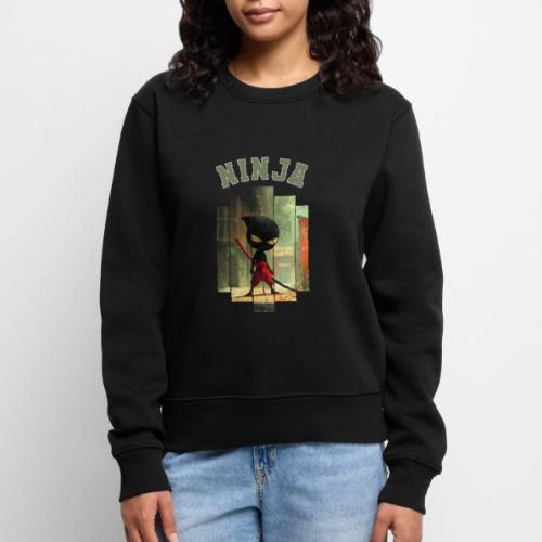 Cute Ninja Attack - Women's Premium Slim Fit Sweatshirt