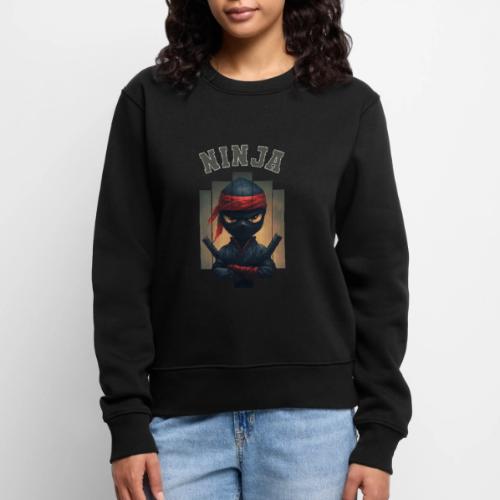 Cartoon Ninja Vibes - Women's Premium Slim Fit Sweatshirt