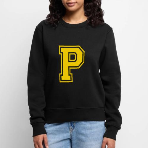 Letter P – Capital Athletic Alphabet Monogram - Women's Premium Slim Fit Sweatshirt