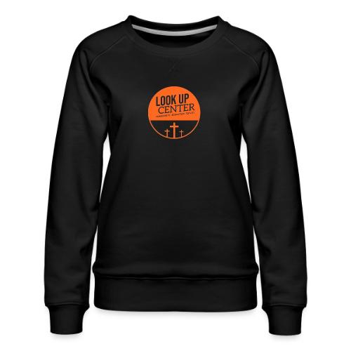 Look Up Center Logo - Women's Premium Slim Fit Sweatshirt