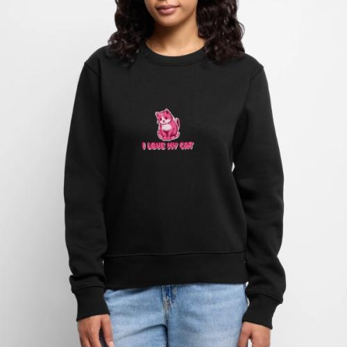 I love my cat - Women's Premium Slim Fit Sweatshirt