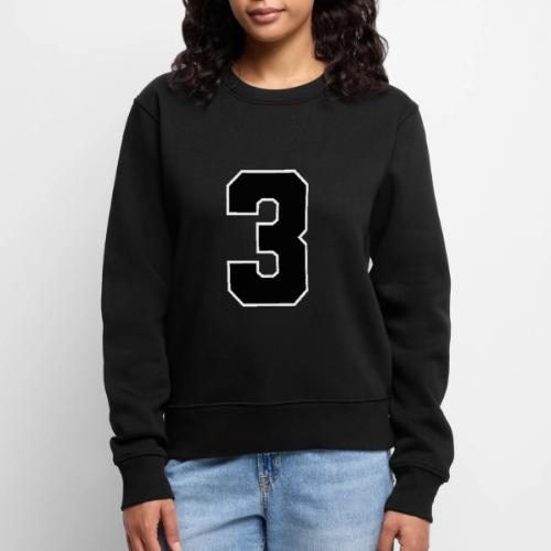 Varsity Number 3 Athletic Font - Women's Premium Slim Fit Sweatshirt