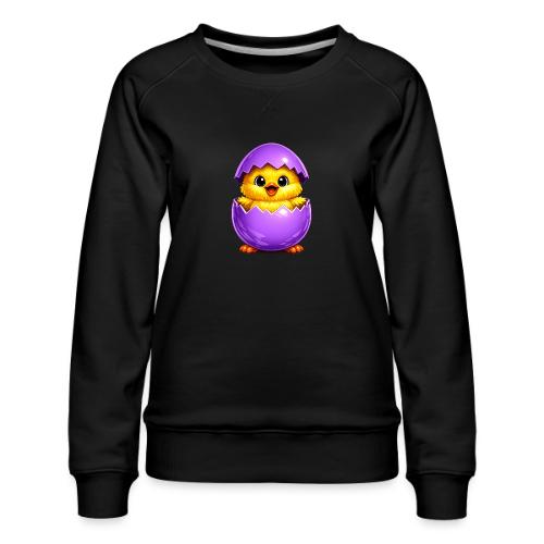 Easter Chick Purple - Women's Premium Slim Fit Sweatshirt