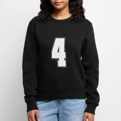 White Number 4 – Varsity Font - Women's Premium Slim Fit Sweatshirt