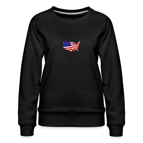 American Flag - Women's Premium Slim Fit Sweatshirt