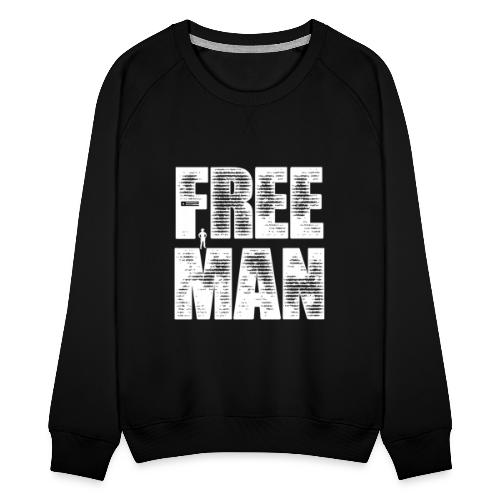 FREE MAN - White Graphic - Women's Premium Slim Fit Sweatshirt