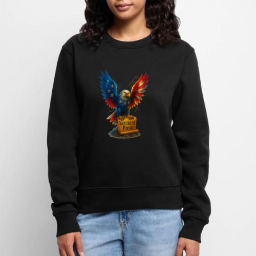 Veterans Press & Bald Eagle Flag 2 Print Set - Women's Premium Slim Fit Sweatshirt