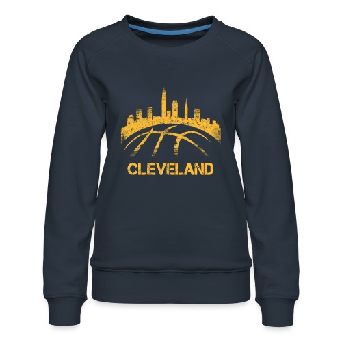 Cleveland Basketball Skyline - Women's Premium Slim Fit Sweatshirt