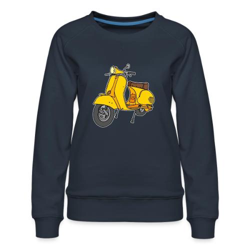 Yellow motor scooter - Women's Premium Slim Fit Sweatshirt
