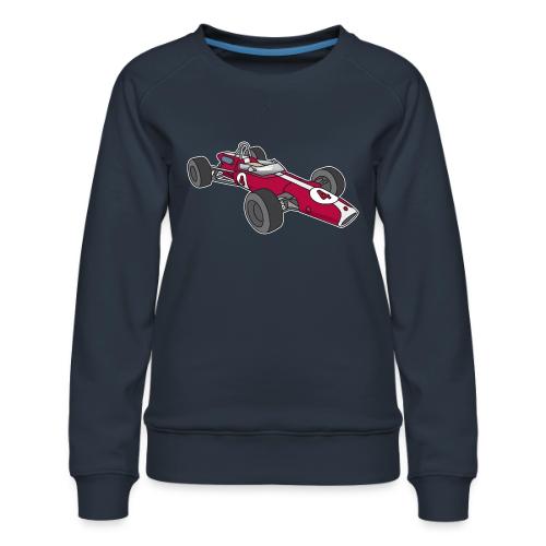Red racing car, racecar, sportscar - Women's Premium Slim Fit Sweatshirt