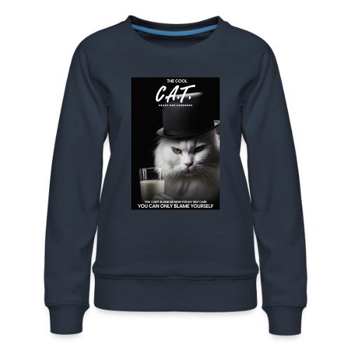The Cool Cat - Women's Premium Slim Fit Sweatshirt