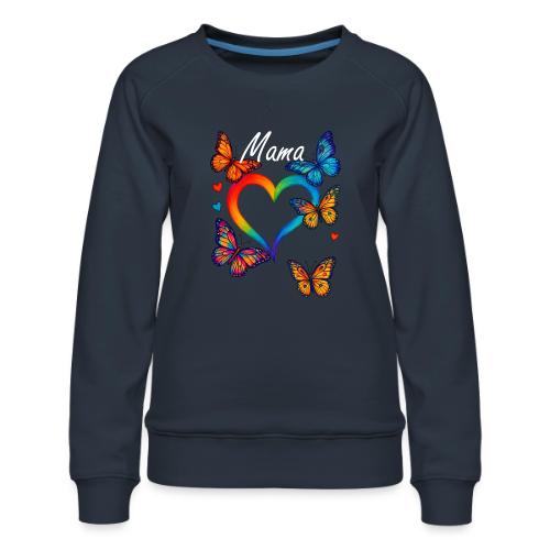 Mama Heart Personalized Kids’ Names gift - Women's Premium Slim Fit Sweatshirt