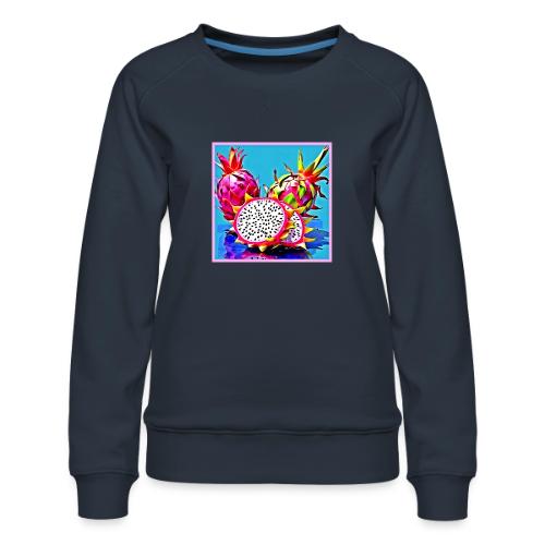 Exotic Dragon Fruit Art - Women's Premium Slim Fit Sweatshirt