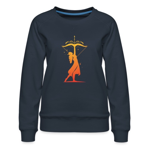 Sagittarius Archer Zodiac Fire Sign - Women's Premium Slim Fit Sweatshirt