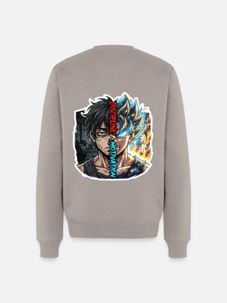 Dual Neon Warrior Split - Men's Premium Sweatshirt - taupe