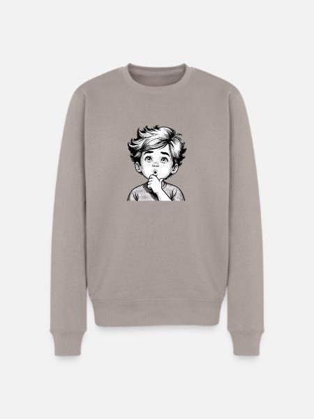 wondered, thoughtful boy - Men's Premium Sweatshirt - taupe