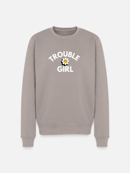 Trouble Girl Daisy Smile - Men's Premium Sweatshirt - taupe