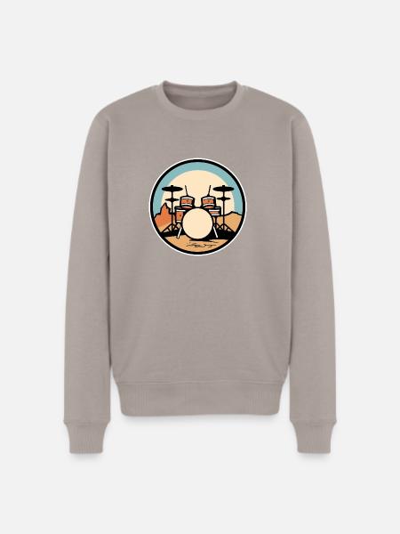 Drum Kit Artwork - Men's Premium Sweatshirt - taupe