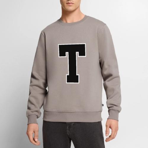 Varsity Letter T Athletic Font Design - Men's Premium Sweatshirt