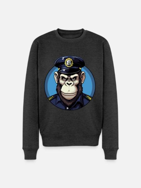 Monkey policeman - Men's Premium Sweatshirt - heather anthracite