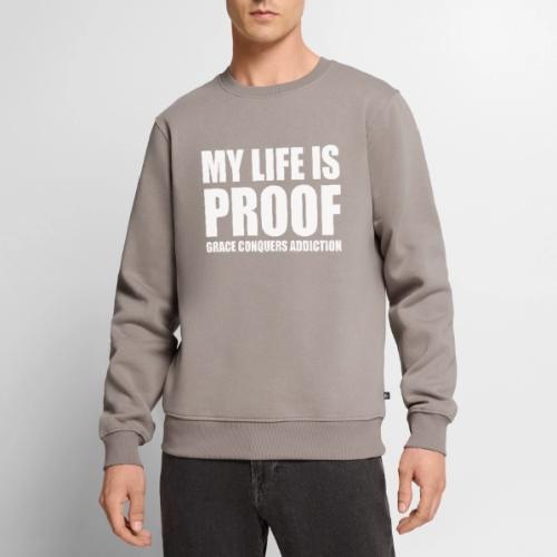 Proof: Grace Conquers Addiction - Men's Premium Sweatshirt