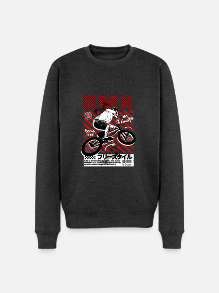 BMX No Limits Neon Stripes - Men's Premium Sweatshirt - heather anthracite