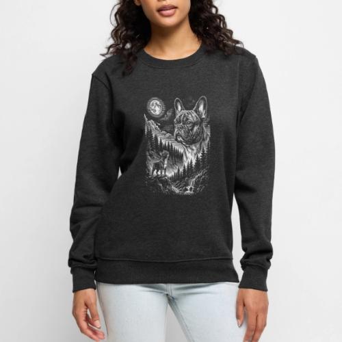 Vintage French Bulldog Moon Howling Tee - Men's Premium Sweatshirt